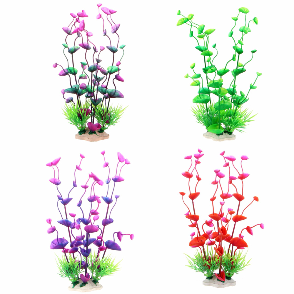 Aquarium Plant Violet - Fausses Plantes d'Eau Artificielles Sous-marines, Poissons