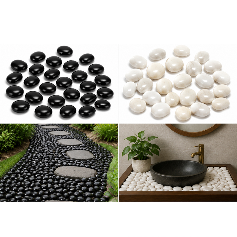 Aquarium Planting Ideas - Pierres de rivière polies blanches et